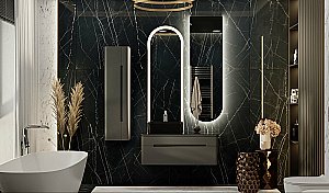 Тумба с раковиной Jorno Shine 100 антрацит для ванной в интернет-магазине Sanbest