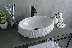 Раковина накладная Gid Lago 48 9030wf 51187 белая купить в интернет-магазине Sanbest