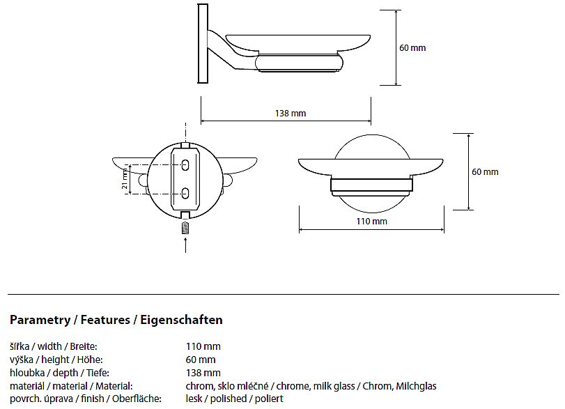 Мыльница Bemeta Alfa 102408023 купить в интернет-магазине сантехники Sanbest