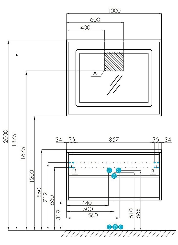 Тумба с раковиной Акватон Римини 100 белая глянцевая для ванной в интернет-магазине Sanbest