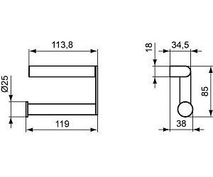 Держатель туалетной бумаги Ideal Standard Connect N1381AA купить в интернет-магазине сантехники Sanbest