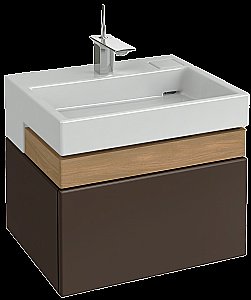 Тумба с раковиной Jacob Delafon TERRACE 60 EB1185-N23+EXE112 коричневая глянцевая для ванной в интернет-магазине Sanbest