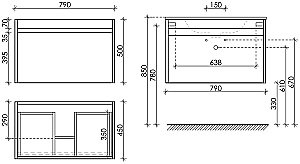 Тумба с раковиной Sancos Smart SM80E дуб бардолино для ванной в интернет-магазине Sanbest