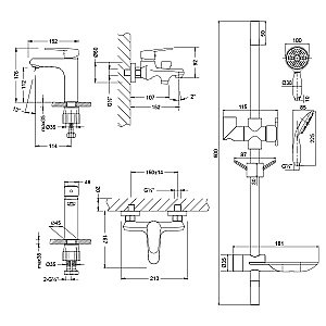 Набор смесителей Lemark Point LM0380C хром купить в интернет-магазине сантехники Sanbest