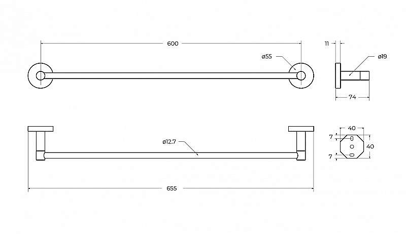 Полотенцедержатель Cezares RELAX-TH-65-01 хром купить в интернет-магазине сантехники Sanbest