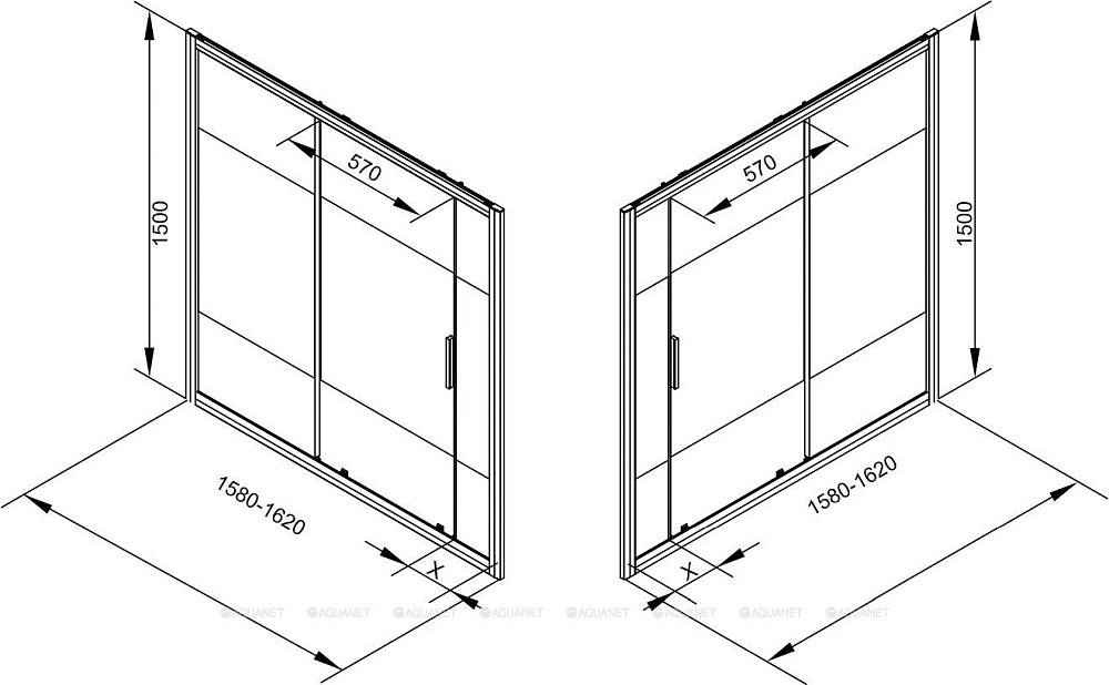 Шторка для ванны Aquanet Practic AE10-B-160H150U-CP купить в интернет-магазине Sanbest