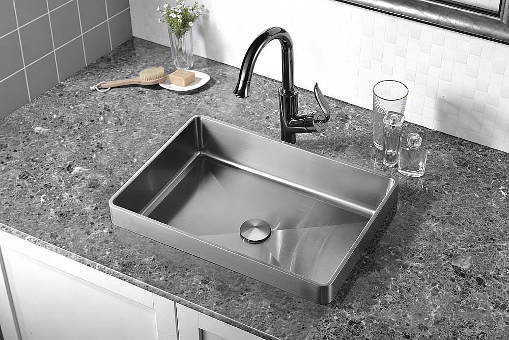 Раковина врезная сверху ABBER Wasser Kreis 51 AF2401SP сатин купить в интернет-магазине Sanbest
