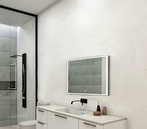 Зеркало с подсветкой ART&MAX AREZZO 100x80 хром в ванную от интернет-магазине сантехники Sanbest