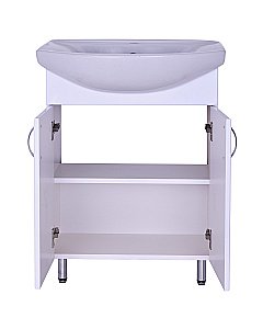 Тумба с раковиной Orange Лайт LA-60TUW+GR белая для ванной в интернет-магазине Sanbest