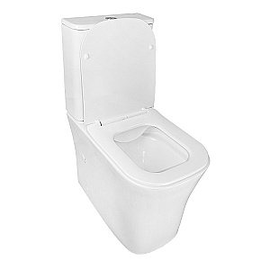 Унитаз напольный Azario Anteo Square AZ-1218A белый, безободковый, с бачком, с крышкой микролифт купить в интернет-магазине Sanbest