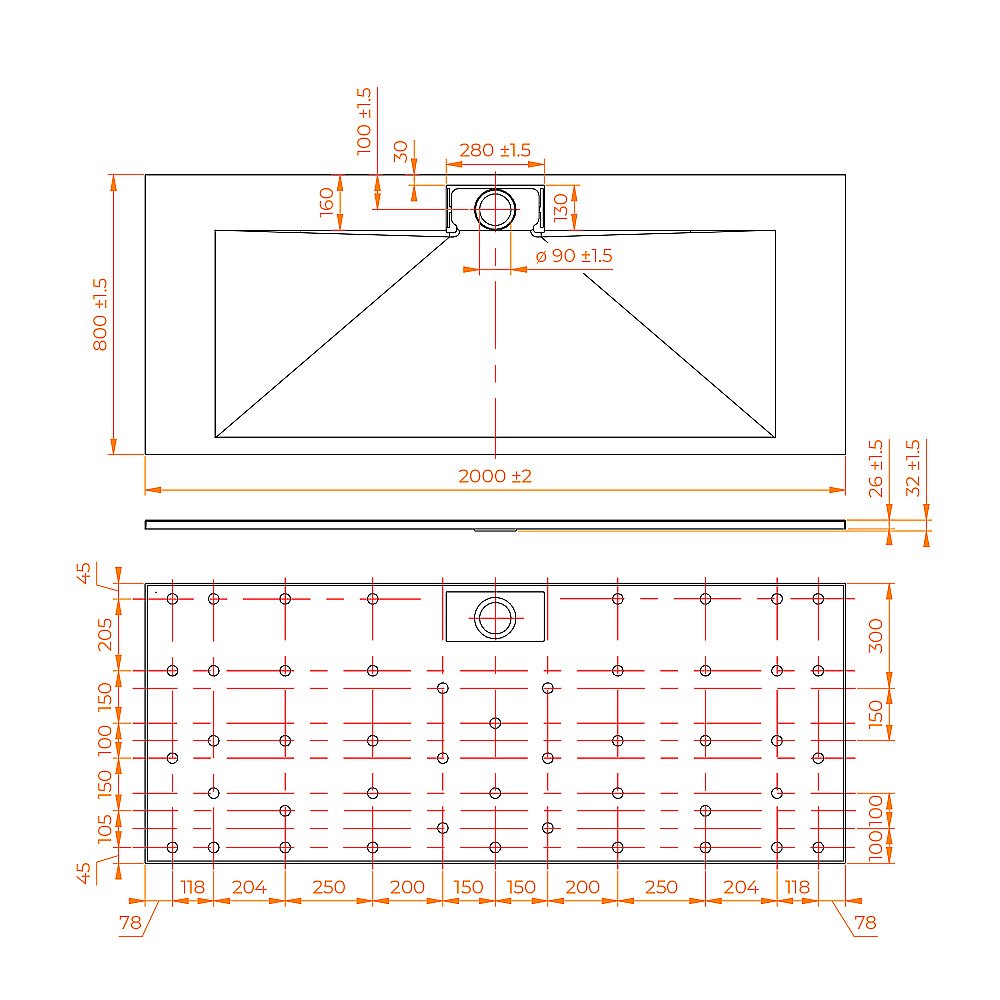 Душевой поддон RGW TKS-W 553802820-01 80x200 белый купить в интернет-магазине Sanbest