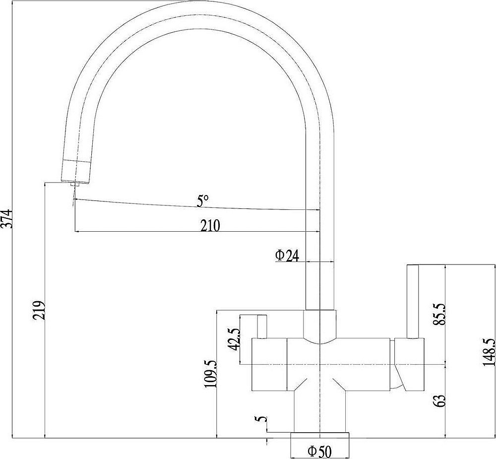 Смеситель для кухни Zorg Inox SZR-7020 Сталь купить в интернет-магазине сантехники Sanbest