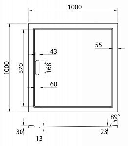 Душевой поддон Cezares TRAY AS-A 100x100 черный купить в интернет-магазине Sanbest