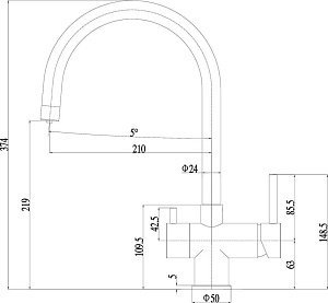 Смеситель для кухни Zorg Inox SZR-7020 Сталь купить в интернет-магазине сантехники Sanbest