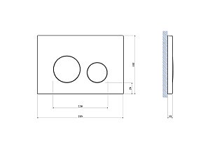 Кнопка для инсталляции Cersanit TWINS 63534 черный матовый купить в интернет-магазине сантехники Sanbest