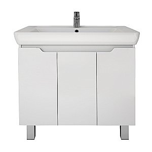 Тумба с  раковиной подвесная/напольная Dreja Q PLUS (D) 80 белый глянец для ванной в интернет-магазине Sanbest