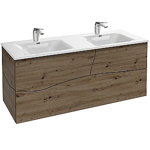 Раковина стеклянная Jacob Delafon Sherwood EB1831RU-DE1 120 двойная, матовая белая купить в интернет-магазине Sanbest