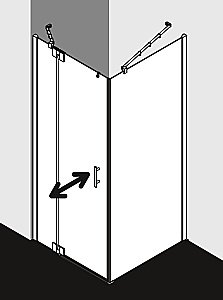 Душевой уголок Kermi Filia XP FX 1WR+TWD 90х80 стекло прозрачное/профиль хром правый купить в интернет-магазине Sanbest