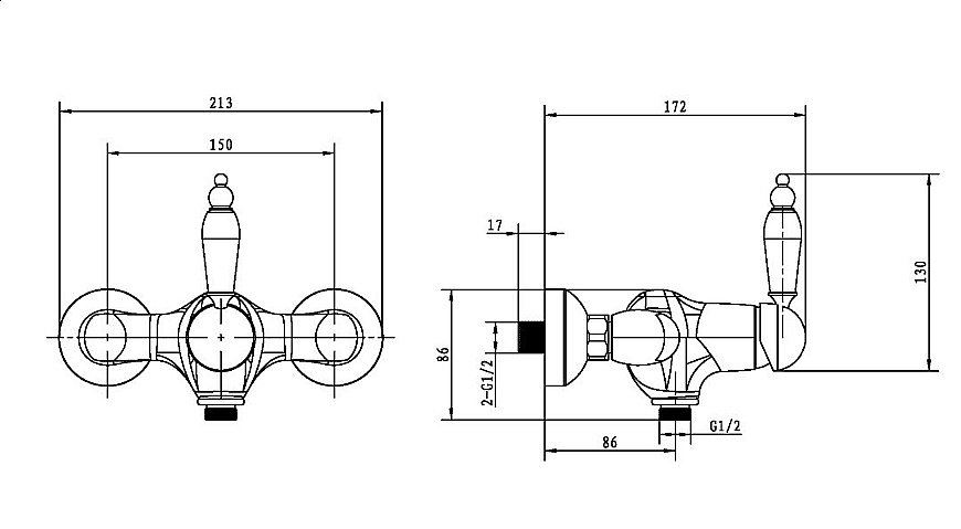 Смеситель для душа Boheme Imperiale Ripresa 324 купить в интернет-магазине сантехники Sanbest