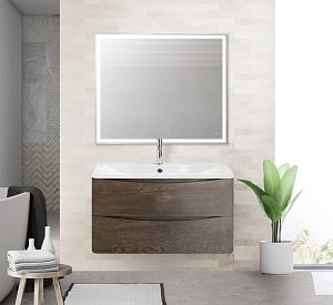 Тумба с раковиной BelBagno ACQUA 100 Rovere Nature Grigio для ванной в интернет-магазине Sanbest