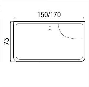 Ванна акриловая WEMOR 170/75/55 S купить в интернет-магазине Sanbest