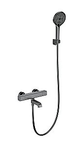 Смеситель для ванны с душем и термостатом WONZON & WOGHAND STAY 2 WW-B2016-A1-BGG темный графит купить в интернет-магазине сантехники Sanbest