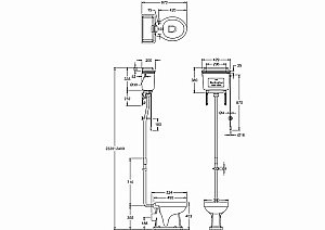 Унитаз Burlington P2-T60 BLA с высоким бачком купить в интернет-магазине Sanbest