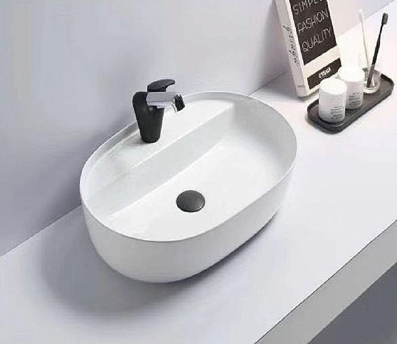 Раковина накладная Ceramalux N 61 D1346 белая купить в интернет-магазине Sanbest