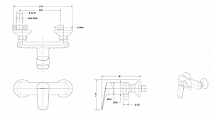 Смеситель для душа Bravat Rhein F9429564BW-01-ENG купить в интернет-магазине сантехники Sanbest