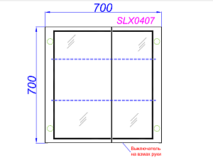 Зеркальный шкаф Aqwella Simplex 70 SLX0407 серый в ванную от интернет-магазине сантехники Sanbest