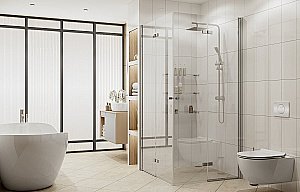 Душевой уголок Ambassador Nord 13011109 100x100 стекло прозрачное/профиль хром купить в интернет-магазине Sanbest