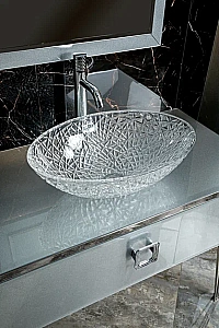 Консоль с раковиной и столешницей Armadi Art LUCIDO 100 серебро для ванной в интернет-магазине сантехники Sanbest