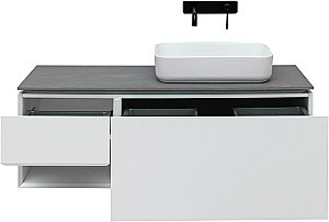 Тумба с раковиной Allen Brau INFINITY 120 1+1 белая матовая для ванной в интернет-магазине Sanbest