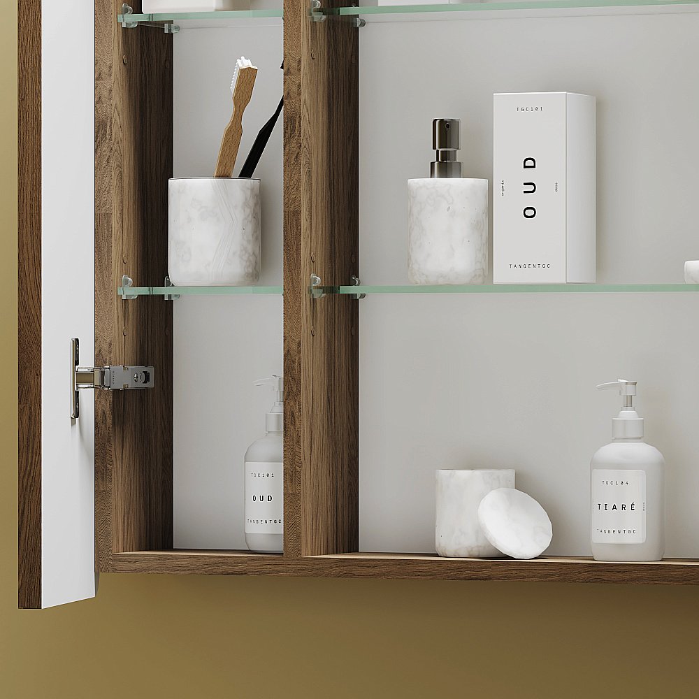 Зеркальный шкаф Sancos Mirror MI80ECH дуб чарльстон купить в интернет-магазине сантехники Sanbest