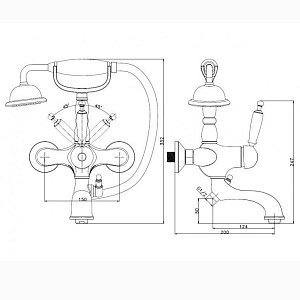 Душевая система Aksy Bagno Faenza Light Fa401-2005-2001L бронза купить в интернет-магазине сантехники Sanbest