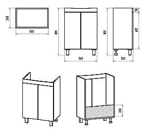 Тумба с раковиной Misty Клермонт - 60 Э-Кле01060-012 белая для ванной в интернет-магазине Sanbest
