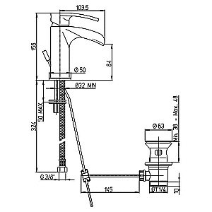 Смеситель для раковины PAINI Ovo 86CR211WFSKM хром купить в интернет-магазине сантехники Sanbest