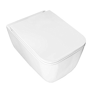 Унитаз подвесной Azario VATER AZ-5104T-WHT белый, безободковый, с крышкой микролифт, слив торнадо купить в интернет-магазине Sanbest