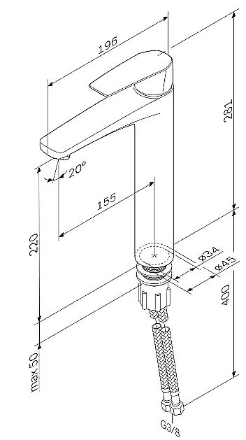 Смеситель для раковины AM.PM Gem F90A92000 купить в интернет-магазине сантехники Sanbest