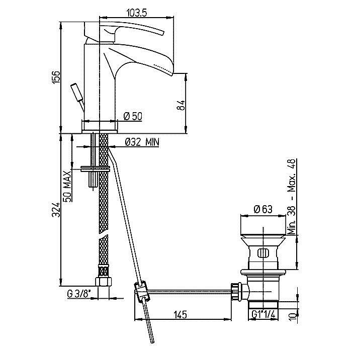 Смеситель для раковины PAINI Ovo 86CR211WFSKM хром купить в интернет-магазине сантехники Sanbest