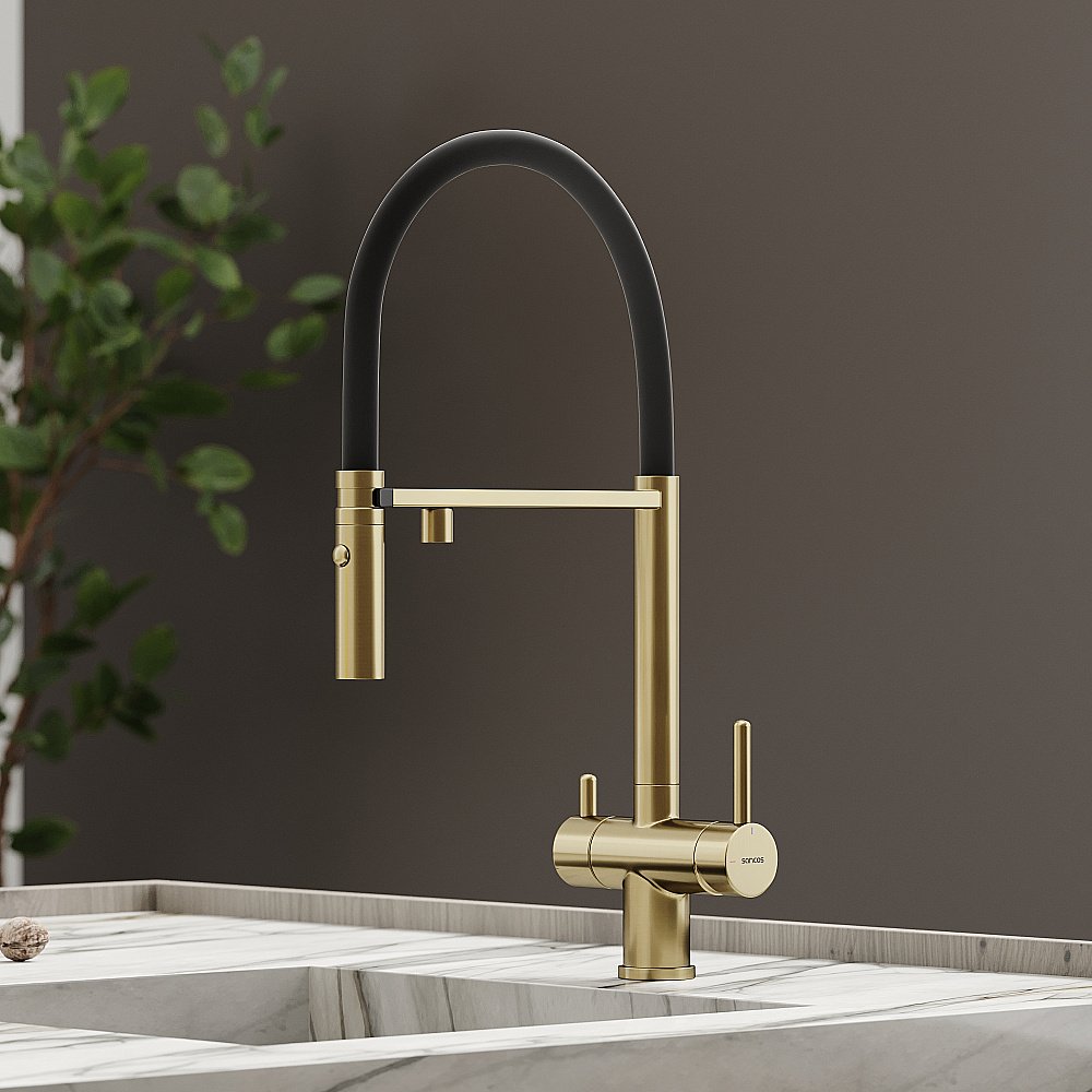 Смеситель для кухни Sancos Imola SC4010BGbh брашированное золото купить в интернет-магазине сантехники Sanbest