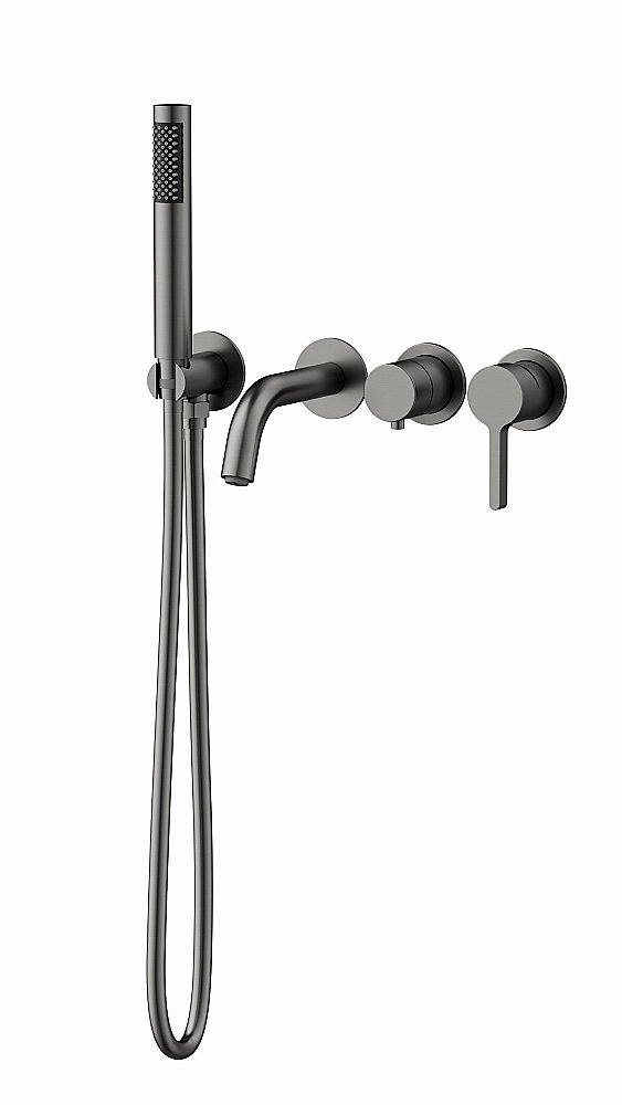 Смеситель для ванны Vincea Villa VTFW-1VL1GM вороненая сталь купить в интернет-магазине сантехники Sanbest