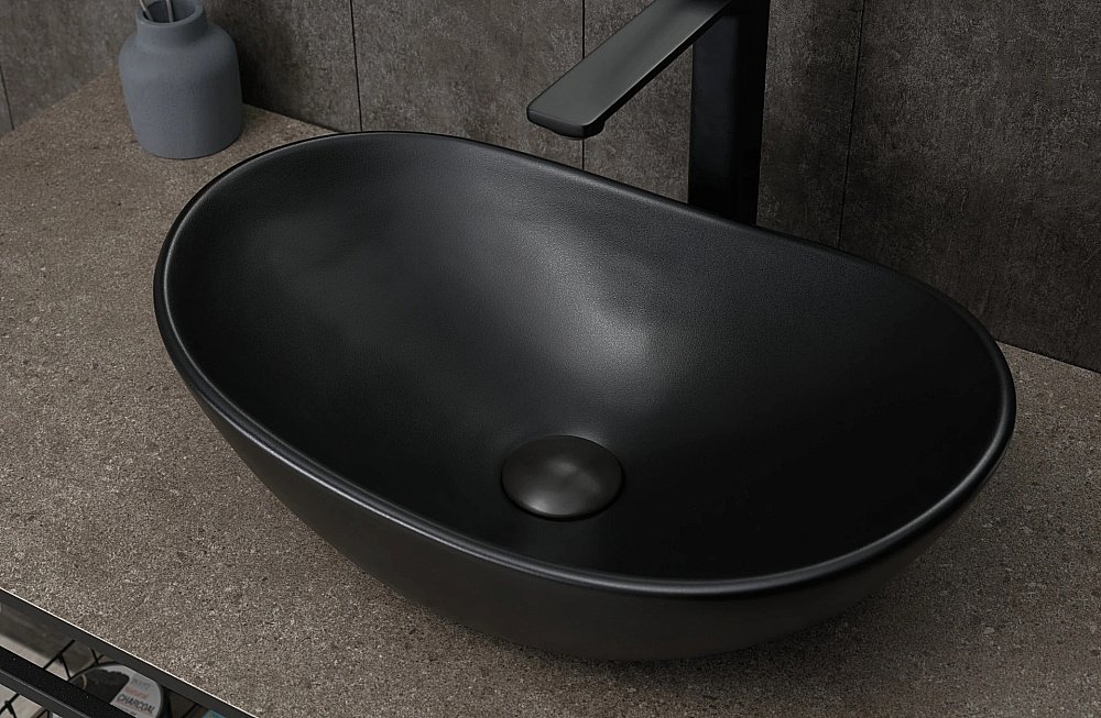 Раковина накладная Gid Lago 48 Bm9133 53352 черная матовая купить в интернет-магазине Sanbest