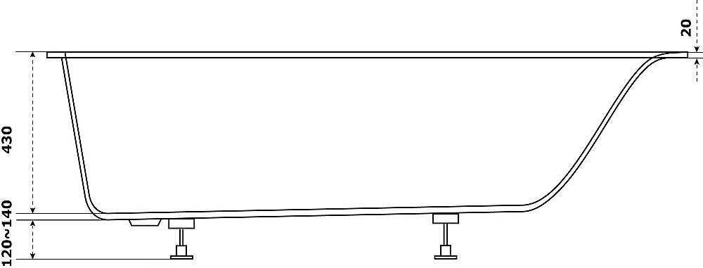 Ванна BAS Афина 170х70 ВА00026 белая купить в интернет-магазине Sanbest
