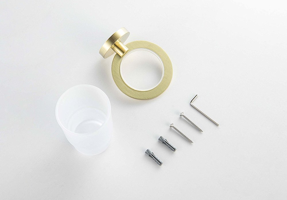 Стакан Aquatek Оберон AQ4204BG стекло матовое/золото шлифованное купить в интернет-магазине сантехники Sanbest