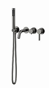 Смеситель для ванны Vincea Villa VTFW-1VL1GM вороненая сталь купить в интернет-магазине сантехники Sanbest