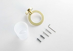 Стакан Aquatek Оберон AQ4204BG стекло матовое/золото шлифованное купить в интернет-магазине сантехники Sanbest