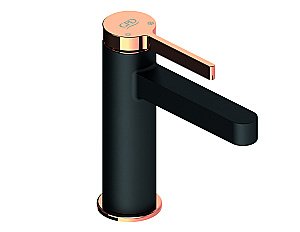 Смеситель для раковины GPD Gildo MLB165-S-R Черный - Розовое золото купить в интернет-магазине сантехники Sanbest