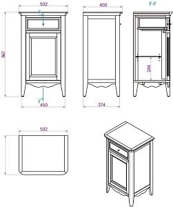 Тумба Tiffany World Veronica NUOVO VER2150 для ванной в интернет-магазине сантехники Sanbest