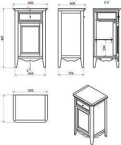 Тумба Tiffany World Veronica NUOVO VER2150 для ванной в интернет-магазине сантехники Sanbest